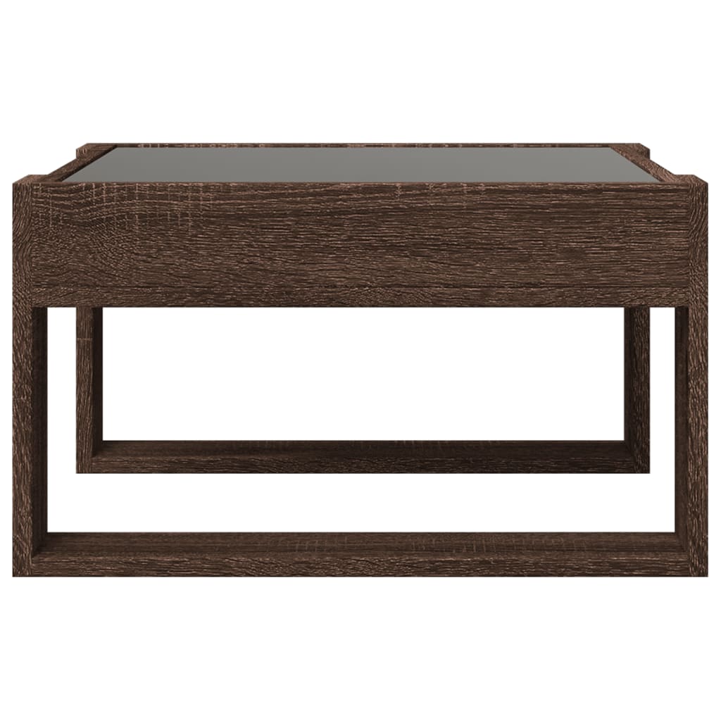 Tavolino Salotto con LED Infinity Rovere Marrone 50x53x30 cm | homemem39