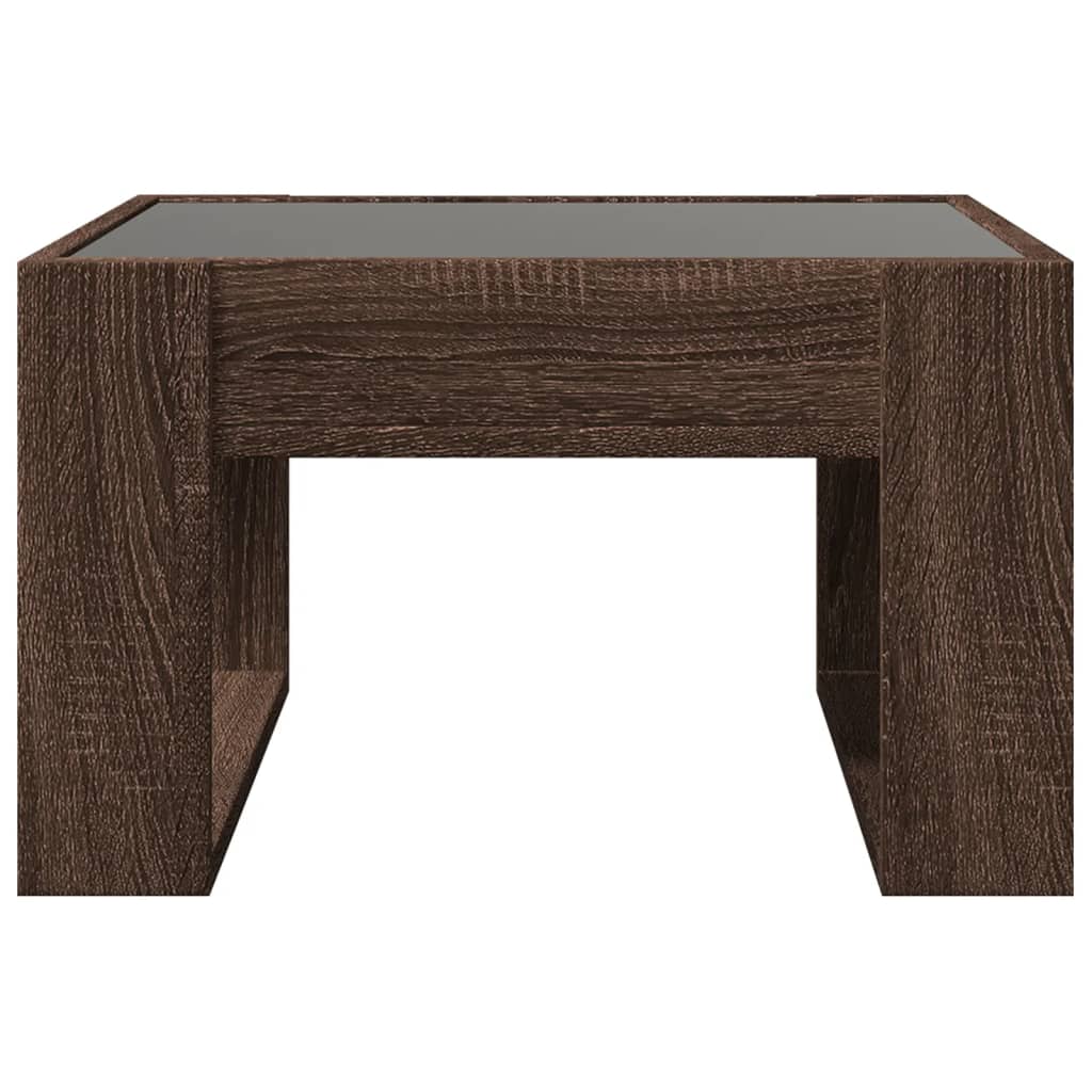 Tavolino Salotto con LED Infinity Rovere Marrone 50x53x30 cm | homemem39
