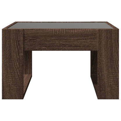Tavolino Salotto con LED Infinity Rovere Marrone 50x53x30 cm | homemem39