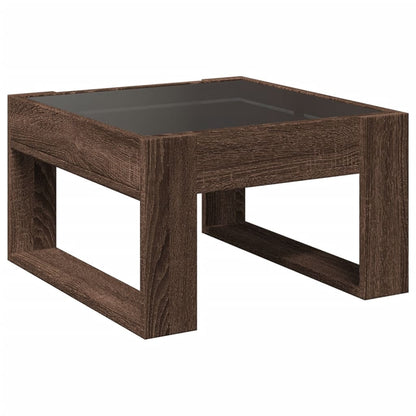 Tavolino Salotto con LED Infinity Rovere Marrone 50x53x30 cm | homemem39