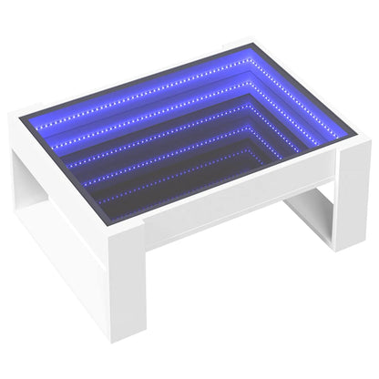 Tavolino da Salotto con LED Infinity Bianco 70x53x30 cm | homemem39