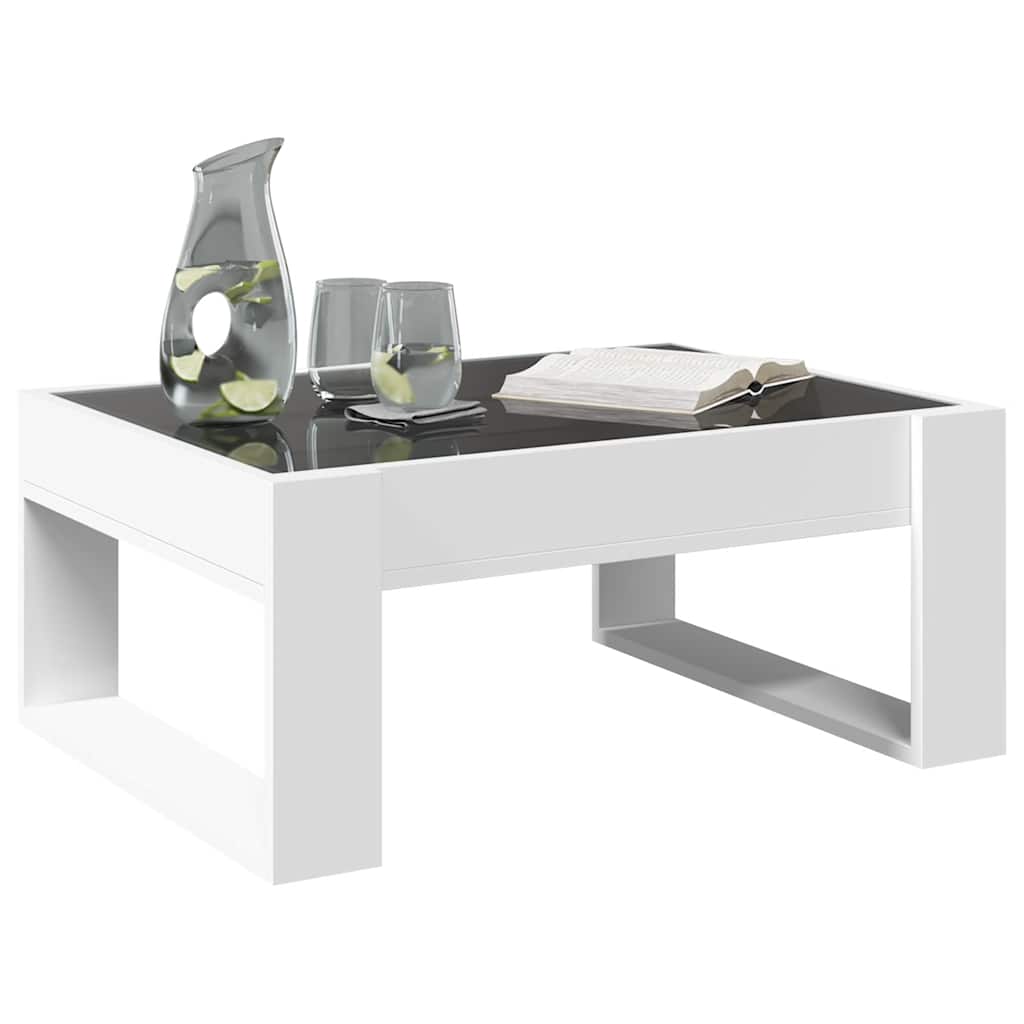 Tavolino da Salotto con LED Infinity Bianco 70x53x30 cm | homemem39