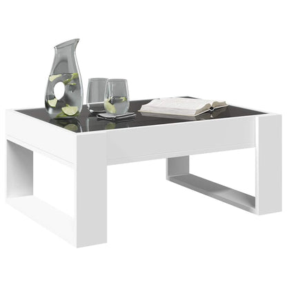 Tavolino da Salotto con LED Infinity Bianco 70x53x30 cm
