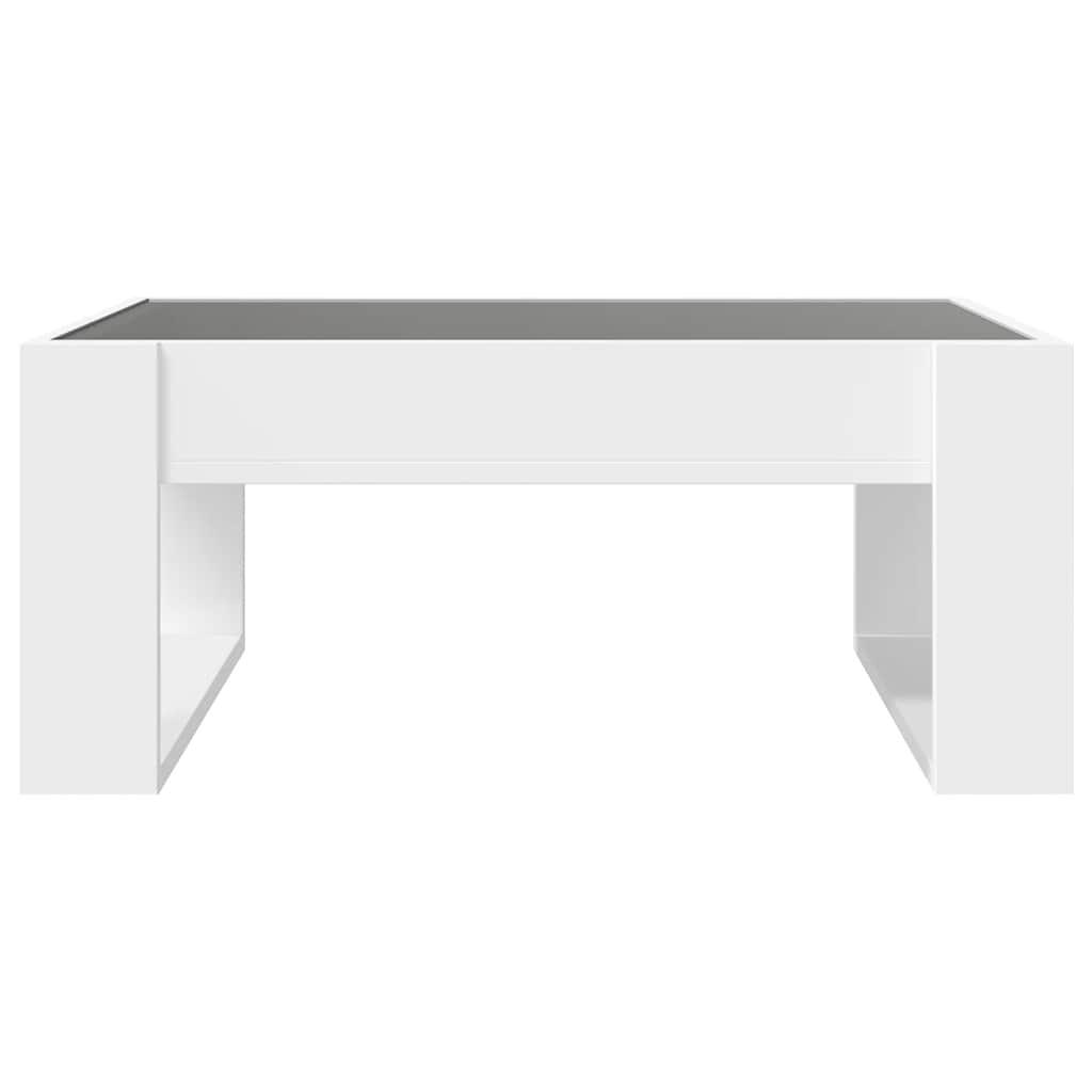 Tavolino da Salotto con LED Infinity Bianco 70x53x30 cm | homemem39
