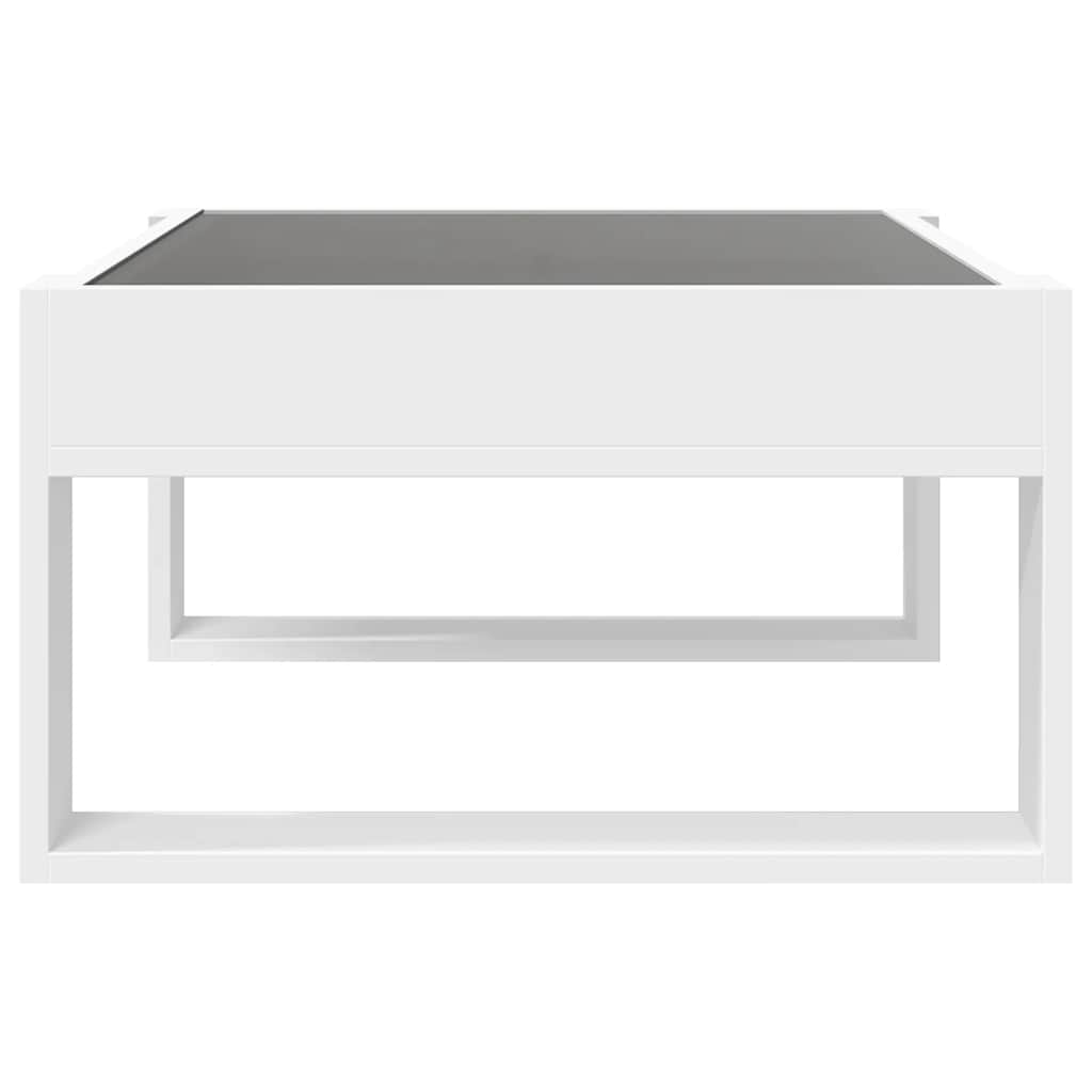 Tavolino da Salotto con LED Infinity Bianco 70x53x30 cm | homemem39