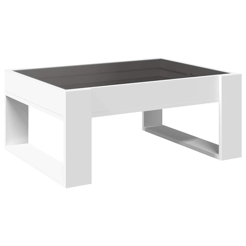 Tavolino da Salotto con LED Infinity Bianco 70x53x30 cm | homemem39