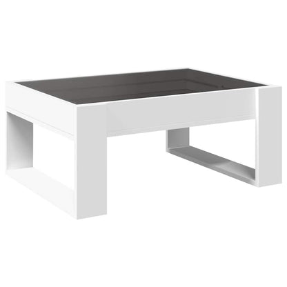 Tavolino da Salotto con LED Infinity Bianco 70x53x30 cm | homemem39