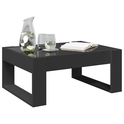 Tavolino da Salotto con LED Infinity Nero 70x53x30 cm | homemem39