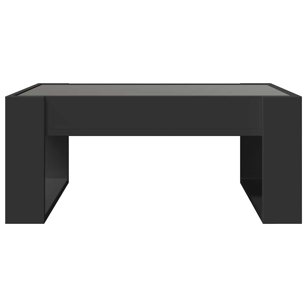 Tavolino da Salotto con LED Infinity Nero 70x53x30 cm