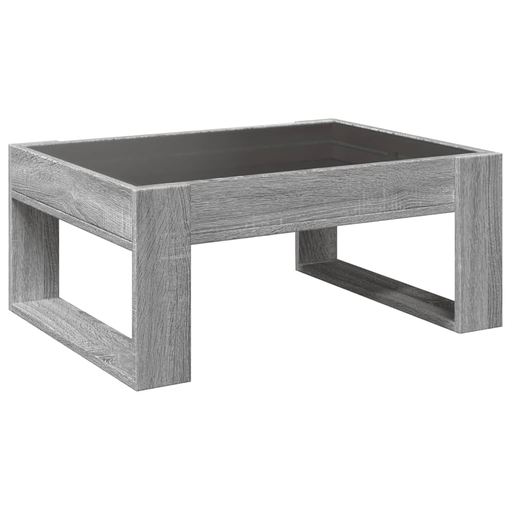 Tavolino da Salotto con LED Infinity Grigio Sonoma 70x53x30 cm | homemem39