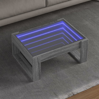 Tavolino da Salotto con LED Infinity Grigio Sonoma 70x53x30 cm | homemem39