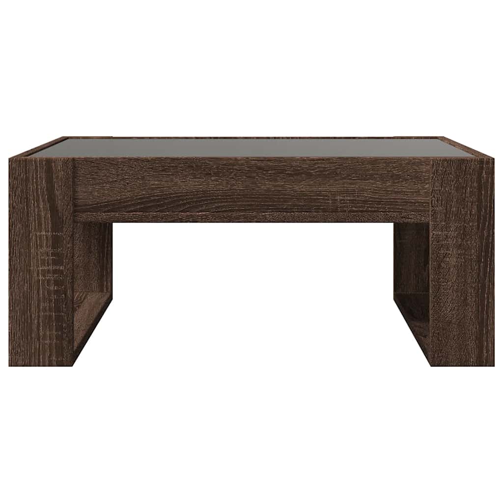 Tavolino da Salotto con LED Infinity Rovere Marrone 70x53x30 cm