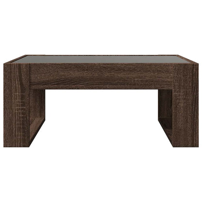 Tavolino da Salotto con LED Infinity Rovere Marrone 70x53x30 cm