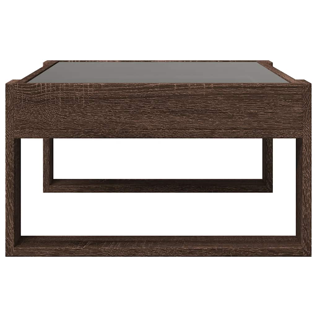 Tavolino da Salotto con LED Infinity Rovere Marrone 70x53x30 cm