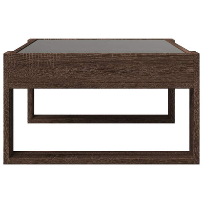 Tavolino da Salotto con LED Infinity Rovere Marrone 70x53x30 cm