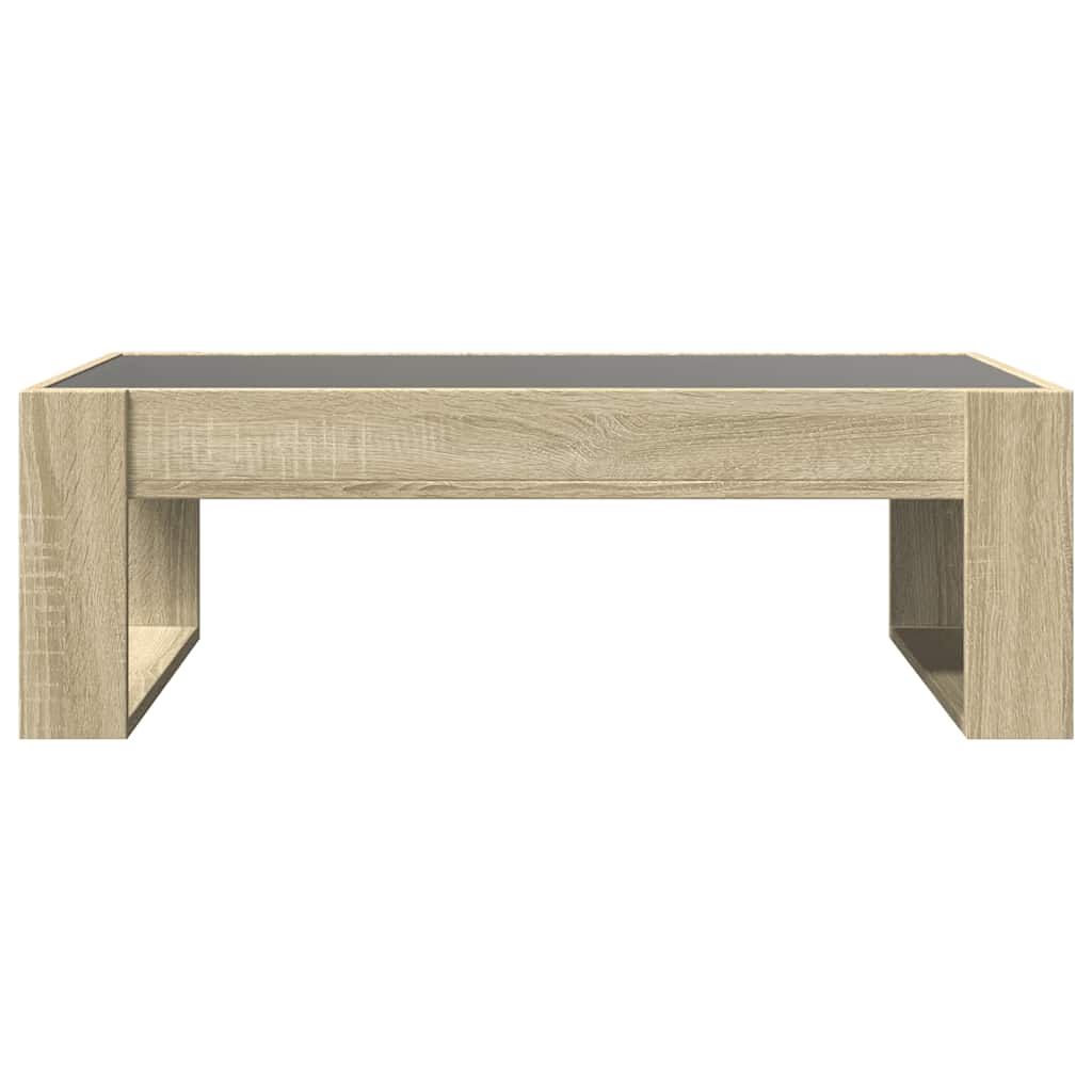 Tavolino da Salotto con LED Infinity Rovere Sonoma 90x53x30 cm | homemem39