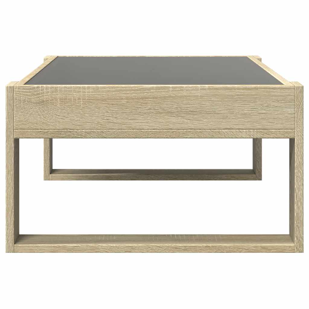 Tavolino da Salotto con LED Infinity Rovere Sonoma 90x53x30 cm | homemem39