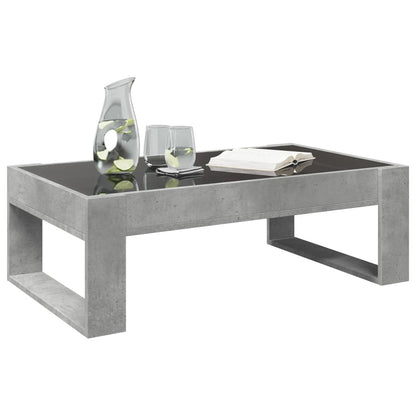 Tavolino da Salotto con LED Infinity Grigio Cemento 90x53x30 cm | homemem39