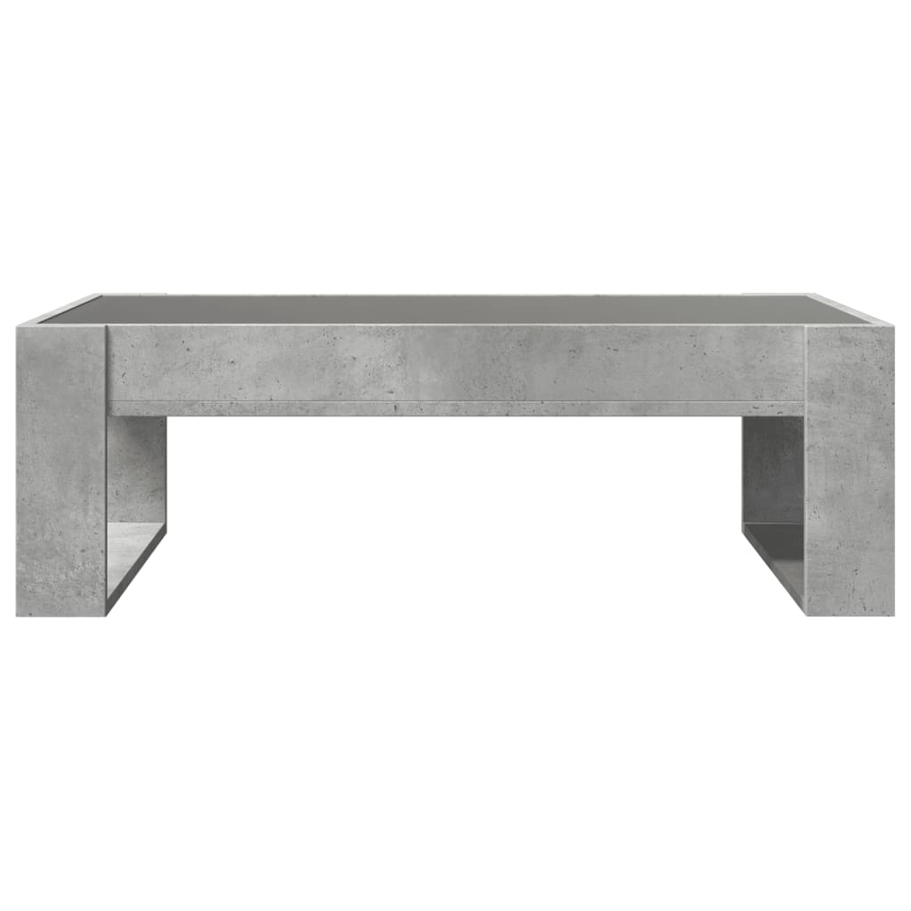 Tavolino da Salotto con LED Infinity Grigio Cemento 90x53x30 cm | homemem39