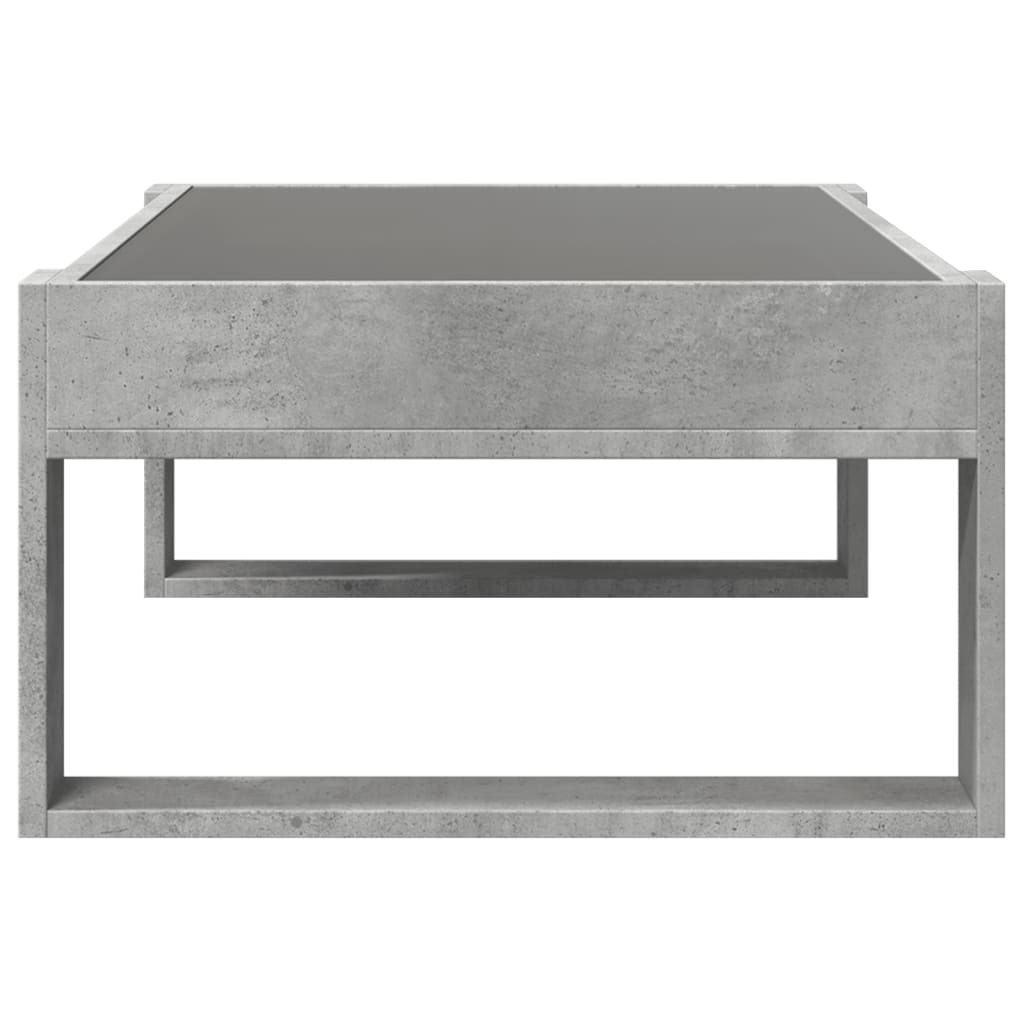 Tavolino da Salotto con LED Infinity Grigio Cemento 90x53x30 cm | homemem39
