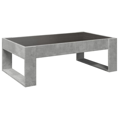 Tavolino da Salotto con LED Infinity Grigio Cemento 90x53x30 cm | homemem39