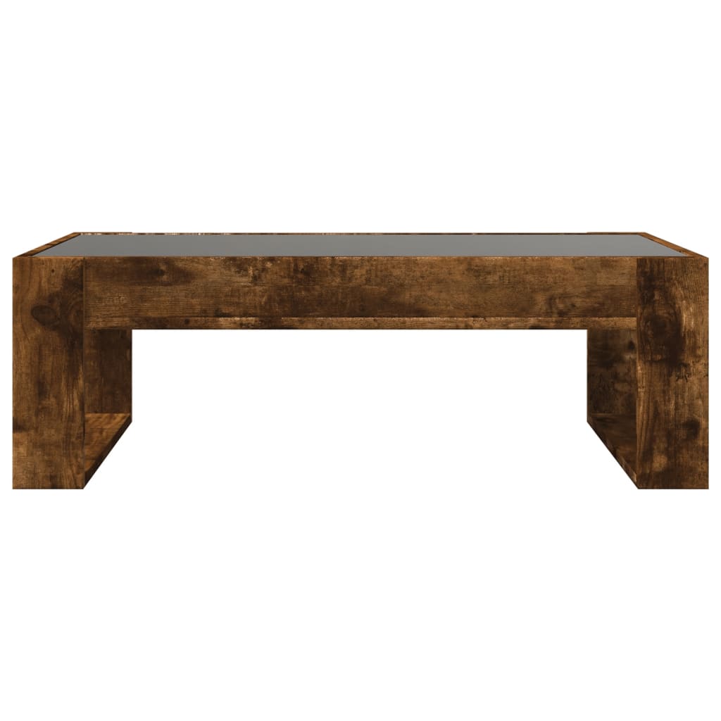 Tavolino da Salotto con LED Infinity Rovere Fumo 90x53x30 cm | homemem39