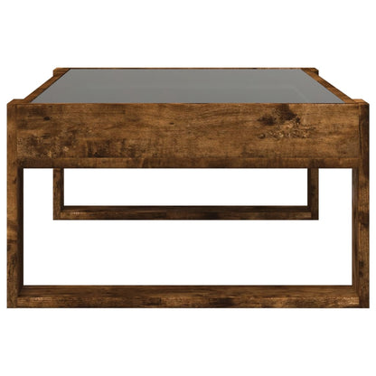 Tavolino da Salotto con LED Infinity Rovere Fumo 90x53x30 cm | homemem39