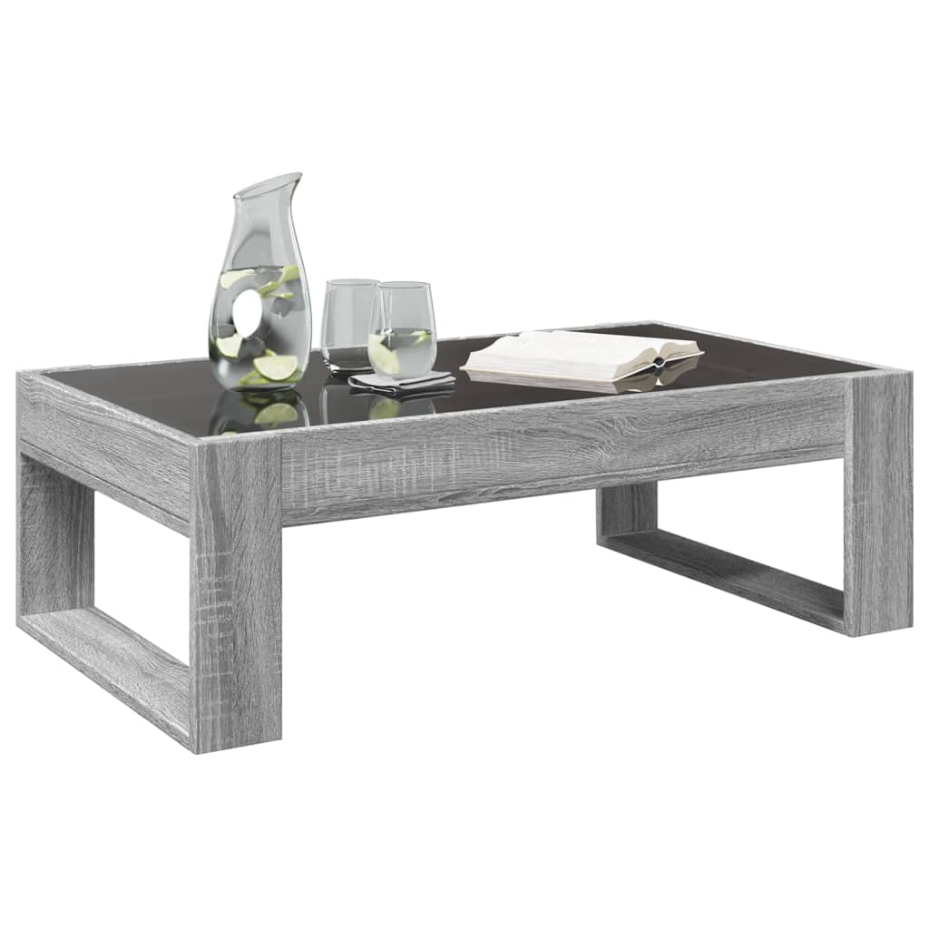 Tavolino da Salotto con LED Infinity Grigio Sonoma 90x53x30 cm | homemem39