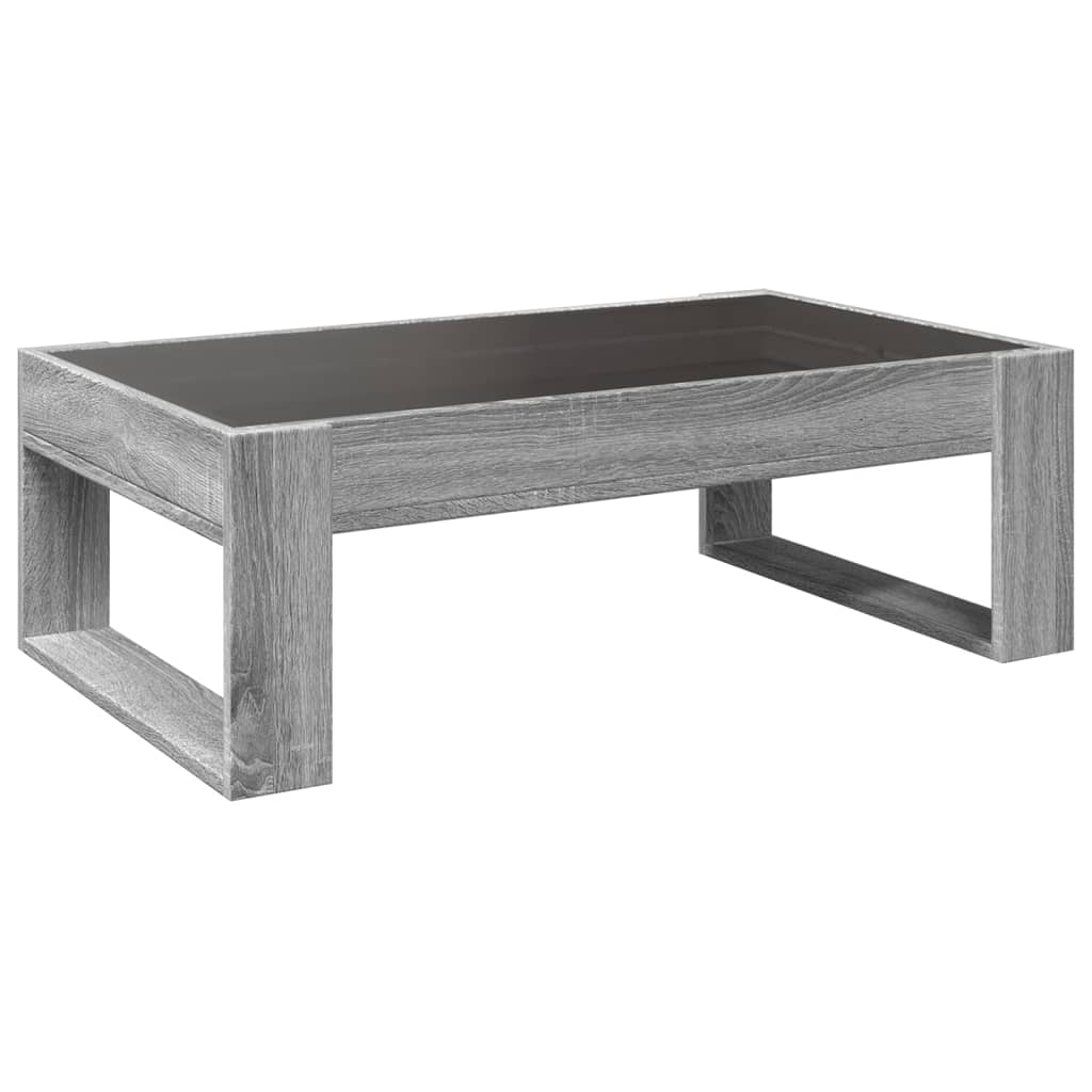 Tavolino da Salotto con LED Infinity Grigio Sonoma 90x53x30 cm | homemem39