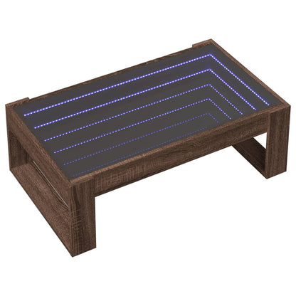Tavolino da Salotto con LED Infinity Rovere Marrone 90x53x30 cm | homemem39