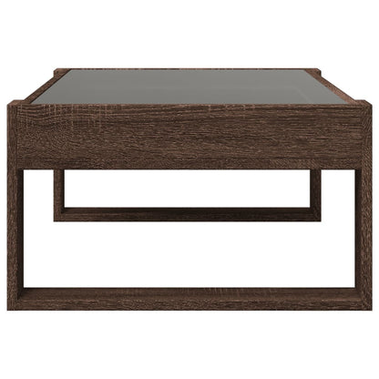 Tavolino da Salotto con LED Infinity Rovere Marrone 90x53x30 cm | homemem39