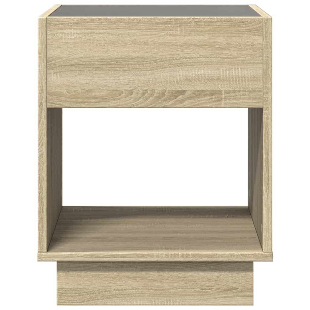 Tavolino da Salotto con LED Infinity Rovere Sonoma 40x40x50 cm | homemem39