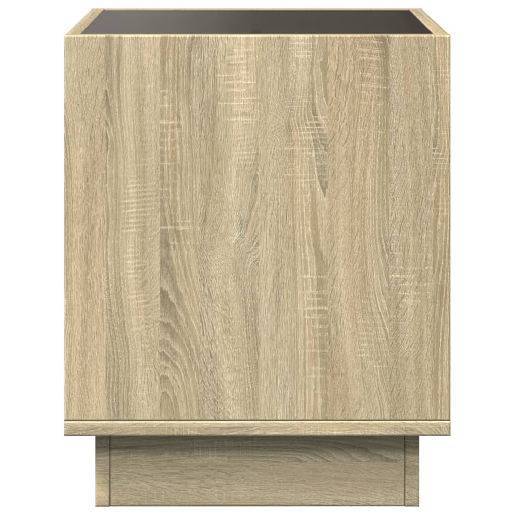 Tavolino da Salotto con LED Infinity Rovere Sonoma 40x40x50 cm | homemem39