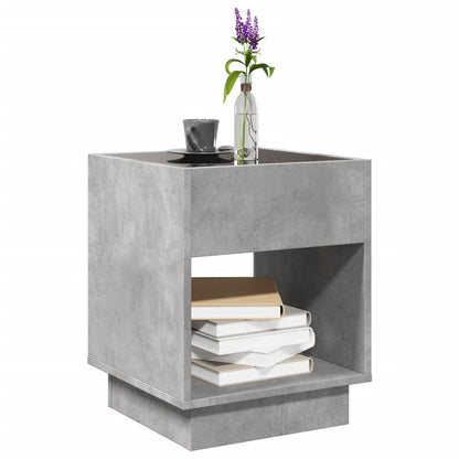 Tavolino da Salotto con LED Infinity Grigio Cemento 40x40x50 cm | homemem39
