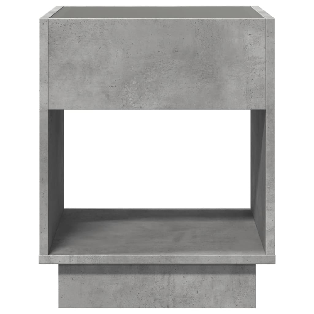 Tavolino da Salotto con LED Infinity Grigio Cemento 40x40x50 cm | homemem39