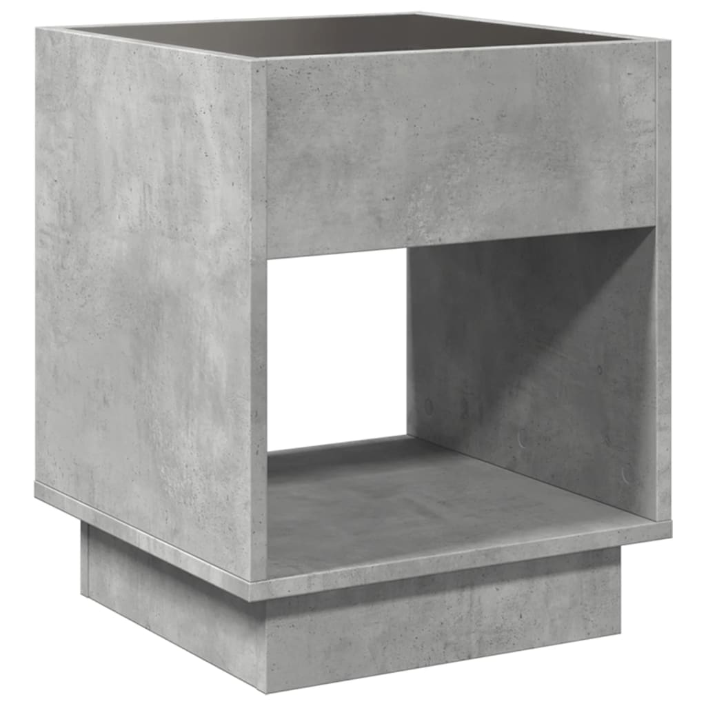 Tavolino da Salotto con LED Infinity Grigio Cemento 40x40x50 cm | homemem39