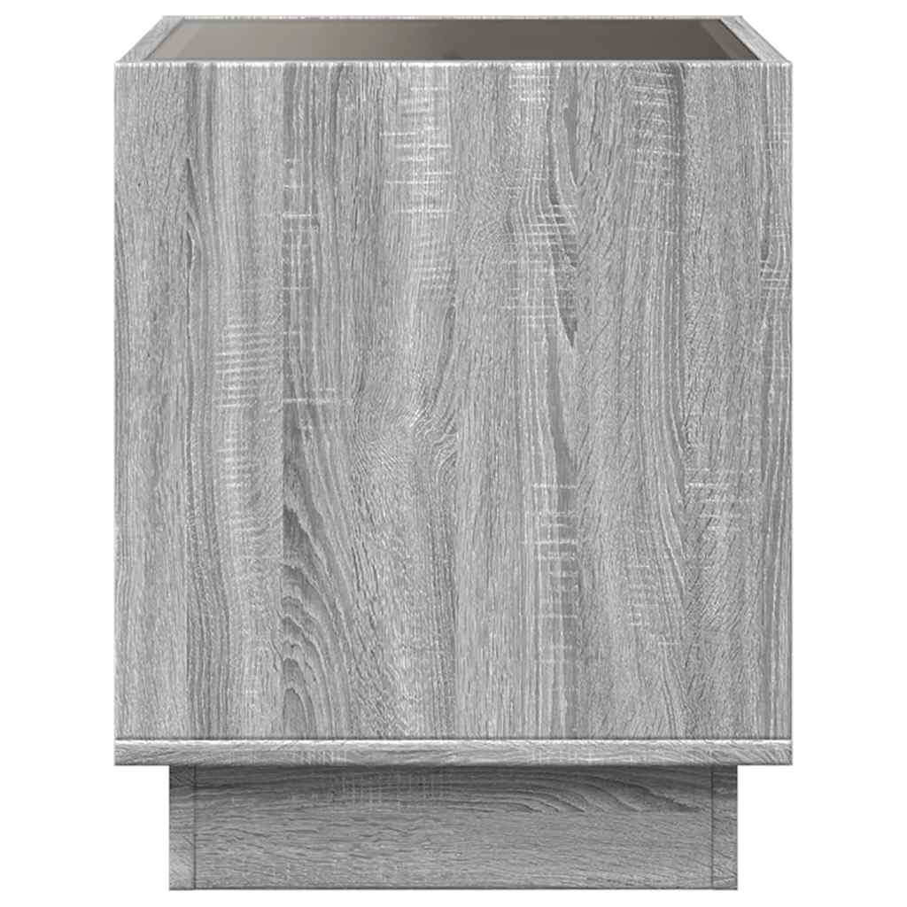 Tavolino da Salotto con LED Infinity Grigio Sonoma 40x40x50 cm | homemem39