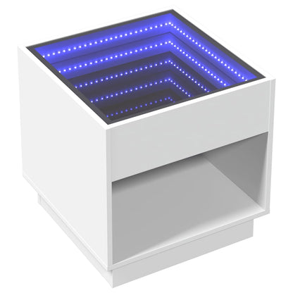 Tavolino da Salotto con LED Infinity Bianco 50x50x50 cm | homemem39