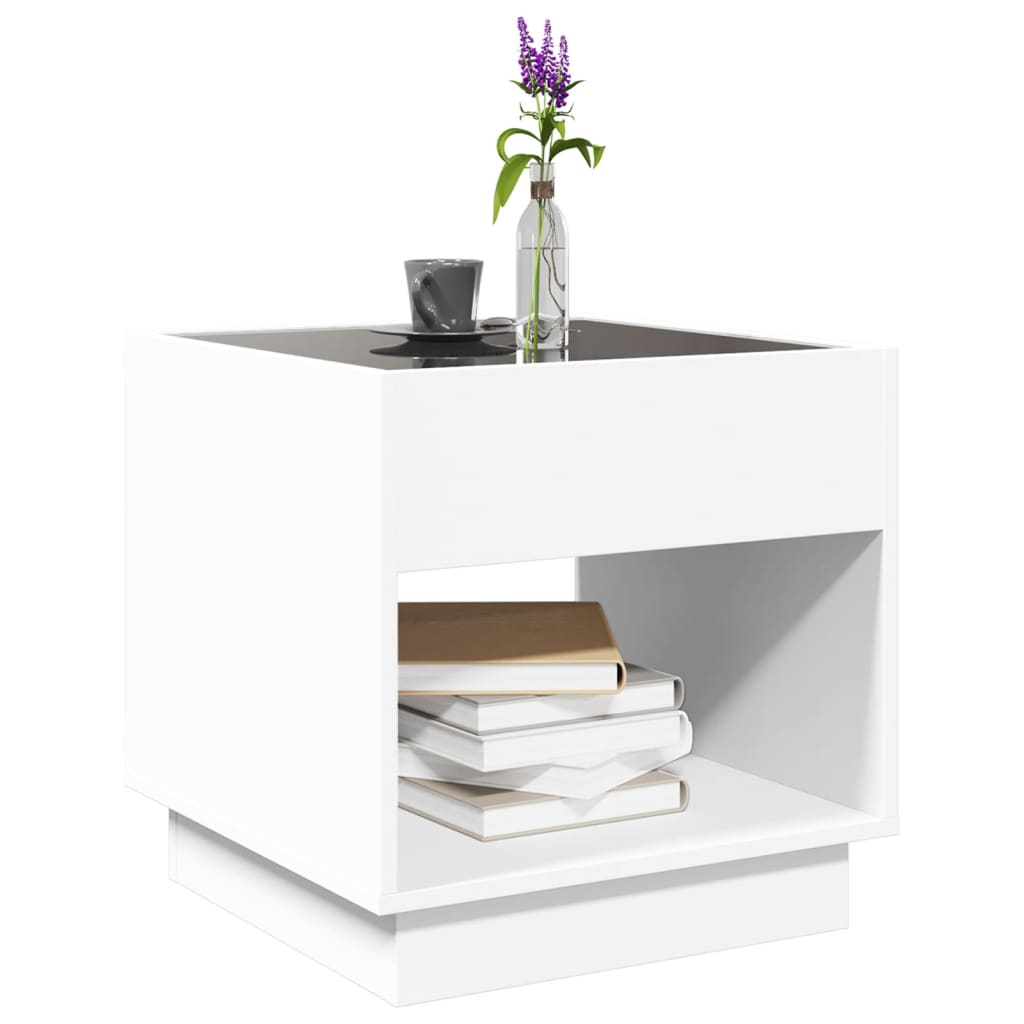Tavolino da Salotto con LED Infinity Bianco 50x50x50 cm | homemem39