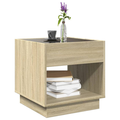 Tavolino da Salotto con LED Infinity Rovere Sonoma 50x50x50 cm | homemem39