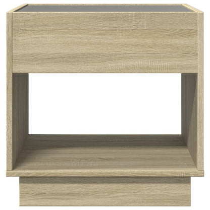 Tavolino da Salotto con LED Infinity Rovere Sonoma 50x50x50 cm | homemem39