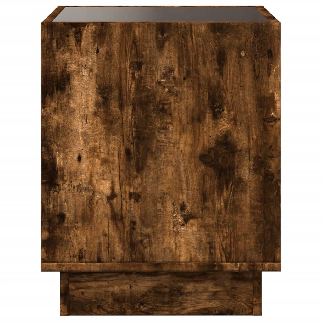 Tavolino da Salotto con LED Infinity Rovere Fumo 50x50x50 cm