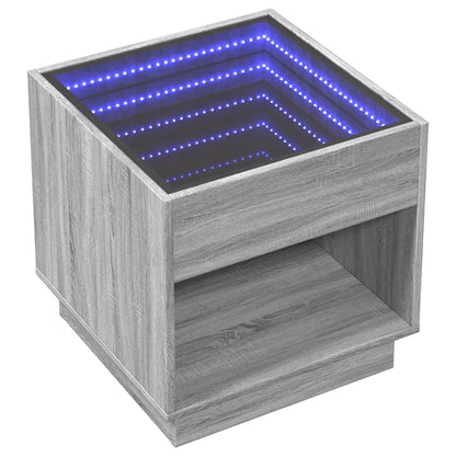 Tavolino da Salotto con LED Infinity Rovere Sonoma 50x50x50 cm | homemem39