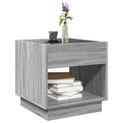 Tavolino da Salotto con LED Infinity Rovere Sonoma 50x50x50 cm | homemem39