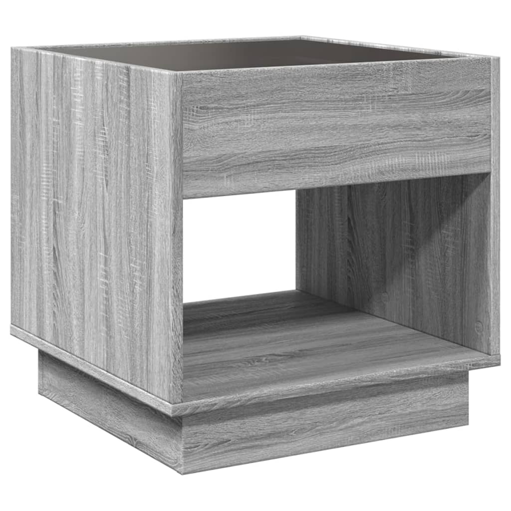Tavolino da Salotto con LED Infinity Rovere Sonoma 50x50x50 cm | homemem39
