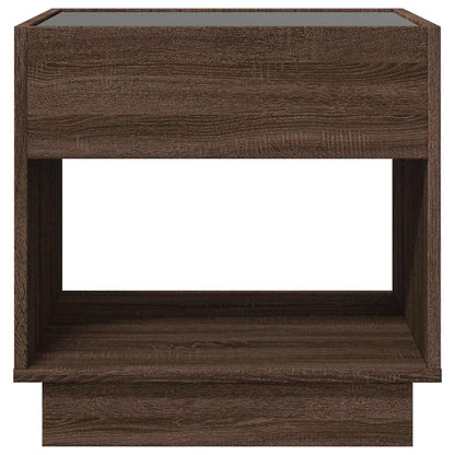 Tavolino da Salotto con LED Infinity Rovere Marrone 50x50x50 cm