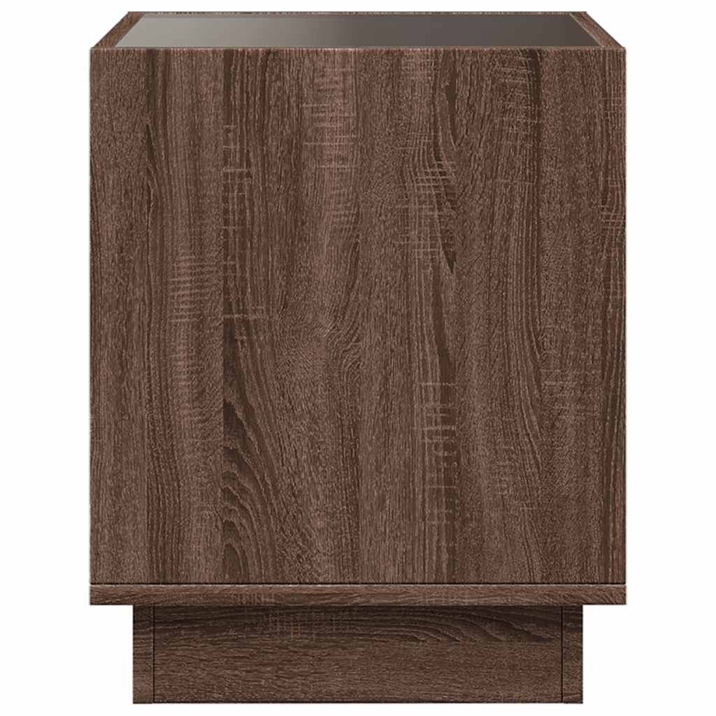 Tavolino da Salotto con LED Infinity Rovere Marrone 50x50x50 cm
