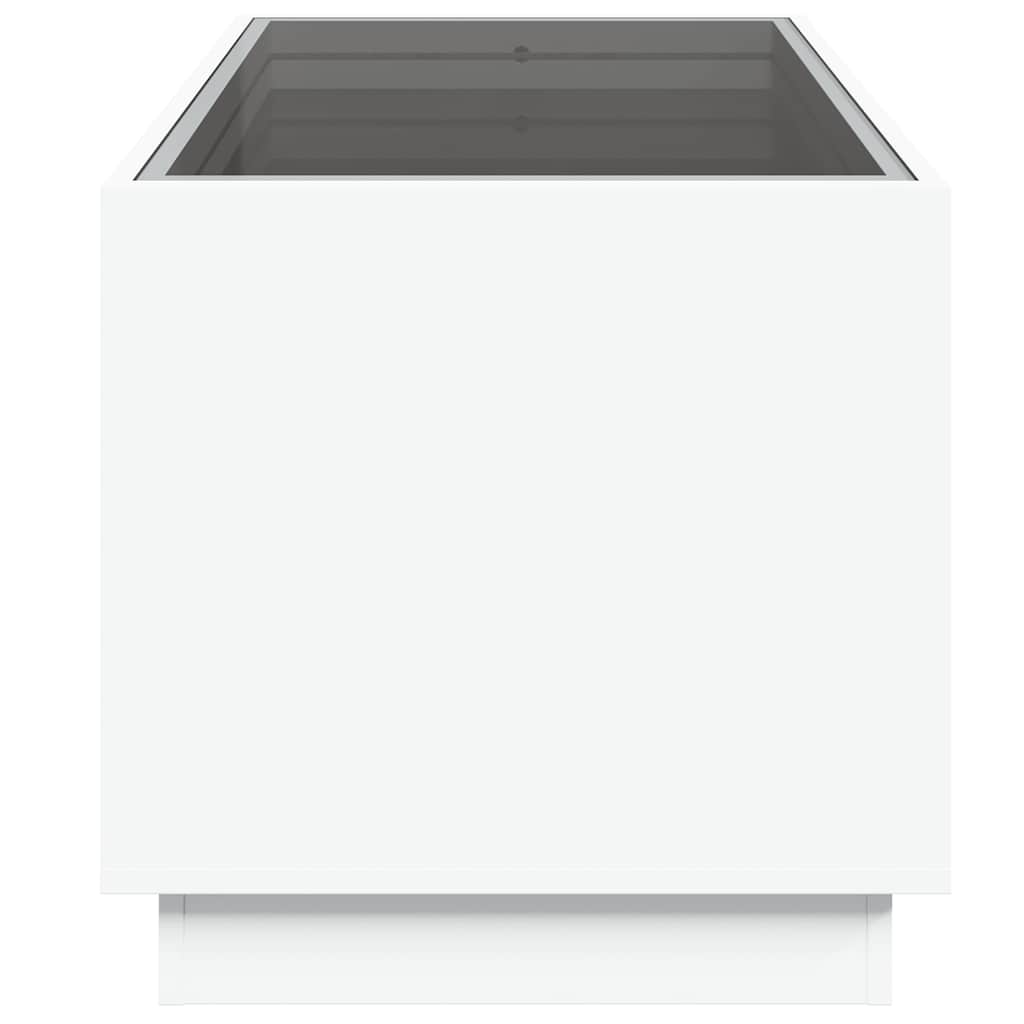 Tavolino da Salotto con LED Infinity Bianco 70x50x50 cm