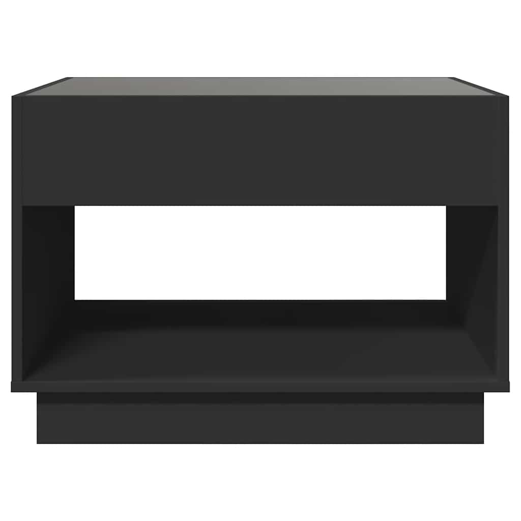 Tavolino da Salotto con LED Infinity Nero 70x50x50 cm | homemem39