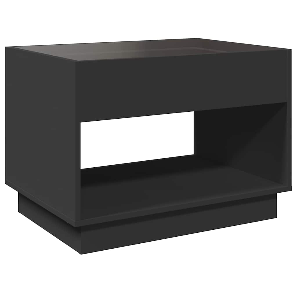 Tavolino da Salotto con LED Infinity Nero 70x50x50 cm | homemem39